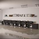 Conjunto de Escritório Smart 6 Livreiro 1 Buffet e 7 Mesas 90cm Conjunto de Escritório Smart 6 Livreiro 1 Buffet e 7 Mesas 90cm