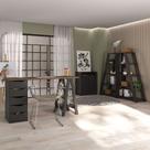 Conjunto de Escrivaninha com 2 Estantes e Armário de Escritório Spirit Cool Star 2 PT 5 GV Preto e Nogal