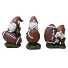 Conjunto de esculturas de jardim com 3 resinas de gnomo com tema de futebol