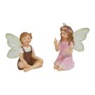 Conjunto de esculturas de jardim de fadas, figuras caprichosas de resina de 7,5 cm Conjunto de esculturas de jardim de fadas, figuras caprichosas de resina de 7,5 cm