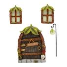 Conjunto de esculturas em resina para decoração de jardim Leaf Door & Window