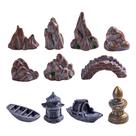 Conjunto de esculturas em resina para decoração de jardins paisagísticos em miniatura