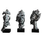 Conjunto de esculturas: rosto abstrato, estátua, resina, nórdica moderna x3 Conjunto de esculturas: rosto abstrato, estátua, resina, nórdica moderna x3