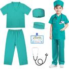Conjunto de esfoliantes Doctor Costume Rio Rand Kids Nurse, 6 unidades de 3 a 11 anos