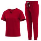 Conjunto de esfoliantes médicos Eadflie para mulheres blusa com decote em V e calça de corrida