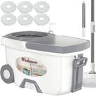 Conjunto de esfregões e baldes Sistema Wodemom Spin Mop com 6 recargas