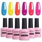 Conjunto de esmalte de unhas AIMEILI Neon Gel 6x10ml Vegan Hema-Free Conjunto de esmalte de unhas AIMEILI Neon Gel 6x10ml Vegan Hema-Free