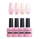 Conjunto de Esmalte em Gel AIMEILI Nude - 4 Cores de 10ml - Secagem UV/LED