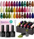 Conjunto de esmaltes Beetles Cat Eye Gel 20 cores de outono com camada base