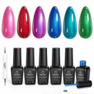 Conjunto de esmaltes beetles Pearl Gel 6 cores Mystic Flow Swirl