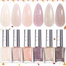 Conjunto de esmaltes besouros 6 cores Nude Shimmer Jelly Pink