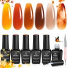 Conjunto de esmaltes besouros Fall Gel Amber Chic Jelly 6 cores