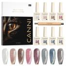 Conjunto de esmaltes CANNI Cat Eye Gel 9 mL x 8 com ímã e acabamento