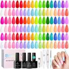 Conjunto de esmaltes de gel besouros Summer 36 Colors Neon Rainbow
