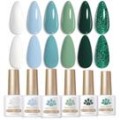 Conjunto de esmaltes de gel Born Pretty Spring Green 6 cores