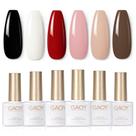 Conjunto de esmaltes de gel GAOY branco vermelho preto 6 cores 7,3 mL