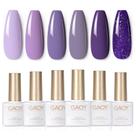 Conjunto de esmaltes de gel GAOY Purple 6 cores Glitter Soak Off