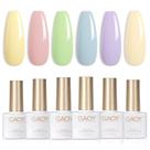 Conjunto de esmaltes de gel GAOY, rosa pastel, azul, 6 cores, 7,3 ml