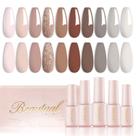 Conjunto de esmaltes de gel Larvall Beautpal Nude Grey, 10 unidades, conjunto de esmaltes de gel para todas as estações, tons de pele, cores neutras de esmalte de gel, absorva a lâmpada UV/LED necessária, salão, faça você mesmo, caixa de presente de manicure para mulheres e meninas, 7 ml