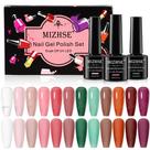 Conjunto de esmaltes de gel MIZHSE Jelly 12 cores 7 mL UV LED Soak Off