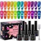 Conjunto de esmaltes de gel MIZHSE Neon Cat Eye 12 unidades 7 mL Soak Off