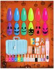 Conjunto de esmaltes de gel para besouros de Halloween com mini lâmpada LED