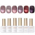 Conjunto de esmaltes de gel para unhas GAOY Purple Cat Eye 6 Cosmic Violet 7,3 ml