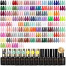 Conjunto de esmaltes de gel ROSALIND 100 unidades com base e camada superior