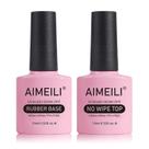 Conjunto de Esmaltes em Gel AIMEILI com Base Borracha e Top Coat Sem Limpeza Conjunto de Esmaltes em Gel AIMEILI com Base Borracha e Top Coat Sem Limpeza