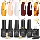 Conjunto de esmaltes em gel Beetles Amber Attraction com Blooming Gel