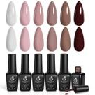 Conjunto de esmaltes em gel beetles Coffee Time 6 cores 7,5 mL Conjunto de esmaltes em gel beetles Coffee Time 6 cores 7,5 mL
