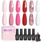 Conjunto de Esmaltes em Gel Beetles - Coleção Pink Fall in Love