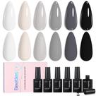 Conjunto de esmaltes em gel Beetles Grey 6 cores para manicure DIY