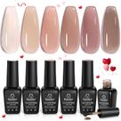 Conjunto de Esmaltes em Gel Beetles Jelly - 6 Cores Neutras
