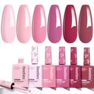Conjunto de esmaltes em gel beetles Romantic Blush 6 cores 15 ml