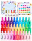 Conjunto de Esmaltes em Gel Beetles Summer Garden com 30 Cores Sem HEMA