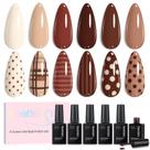 Conjunto de Esmaltes em Gel Beetles Toasty Aroma 6 Tons Nude Marrons Conjunto de Esmaltes em Gel Beetles Toasty Aroma 6 Tons Nude Marrons