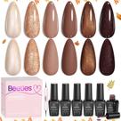 Conjunto de esmaltes em gel besouros Brownie Bliss 6 cores 7,5 ml