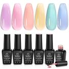 Conjunto de esmaltes em gel besouros Jelly Spring Pastel 6 cores