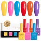 Conjunto de esmaltes em gel CANNI Summer Bright Rainbow 6 cores 9 mL