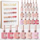 Conjunto de Esmaltes em Gel Double Rhythm - 28 Cores Nude Rosa (15ml) - T24-3