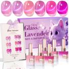 Conjunto de esmaltes em gel Double Rhythm Cat Eye 15 mL x 6 roxo Conjunto de esmaltes em gel Double Rhythm Cat Eye 15 mL x 6 roxo