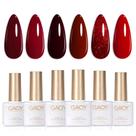 Conjunto de esmaltes em gel GAOY Burgundy Red 6 cores 7,3 ml UV LED