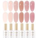 Conjunto de esmaltes em gel Larvall Beautpal Nude Milky Sheer Pink 8 mL x6 Conjunto de esmaltes em gel Larvall Beautpal Nude Milky Sheer Pink 8 mL x6