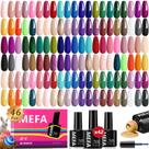 Conjunto de Esmaltes em Gel MEFA - 46 Unidades com 42 Cores, Base e Top Coat