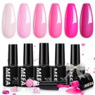 Conjunto de Esmaltes em Gel MEFA Pink - 6 Cores Neon Primavera