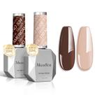 Conjunto de esmaltes em gel MelodySusie Thick 15 ml Brown & Nude x2