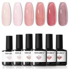 Conjunto de Esmaltes em Gel Modelones Jelly - 6 Cores Nude com Lâmpada