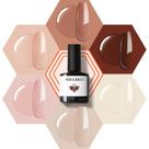 Conjunto de esmaltes em gel Modelones Nude 6 cores em tons de pele