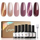Conjunto de esmaltes em gel modelones outono inverno 6 cores nude